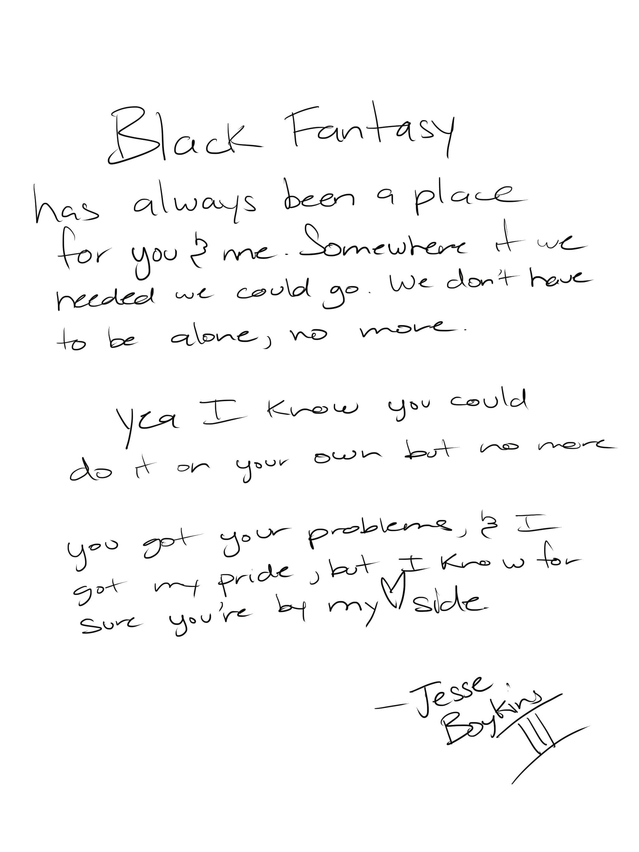 Cover art for Jesse Boykins III's song: Black Fantasy